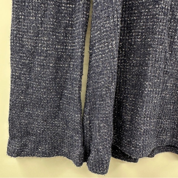 Rachel Pally Ada Navy Blue Metallic Rib Long Sleeve Mock Neck Sweater Sz M - Picture 12 of 14